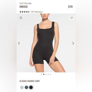 Skims cotton rib onesie NWOT.
